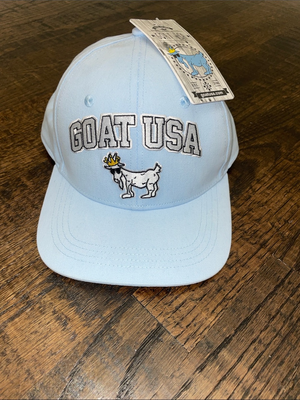 GOAT USA signature flat brim SnapBack Light Blue Logo Hat -osfa